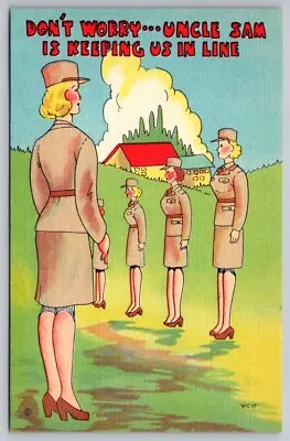 Comic Postcard Halverson Beals WC-17 WAC Soldiers Being Inspected In Line • $6.76