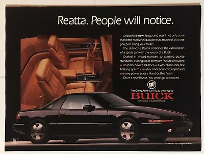 Buick Reatta 1989 Vintage Print Ad 11x8 Inches Wall Decor • $7.95