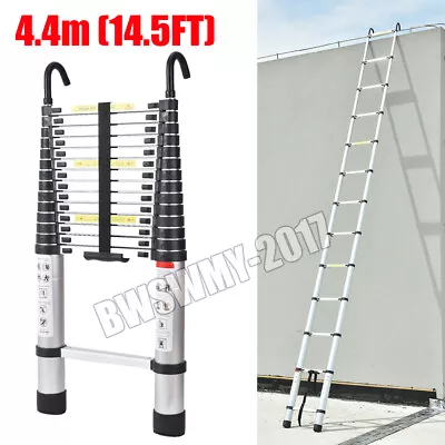 Telescopic Ladder 12-20FT Tall Extension Folding Multi Purpose Aluminum W/ Hooks • $93.70