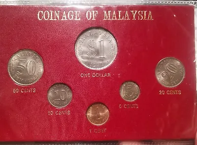 MALAYSIA 6 Coin 1967-1971 UNC Set 1 5 20 50 Sen 1968 10 Sen 1967 $1 1971 • $35