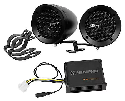 Memphis Audio MXABMB2 (2) Speakers+Amplifier For Motorcycle/ATV/Scooter/Dirtbike • $109.95