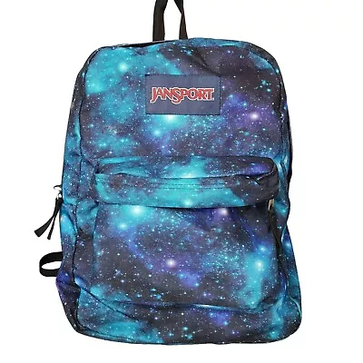 JanSport Student Backpack Blue Cosmic Galaxy Space Unisex School Bag 17  • $13.45