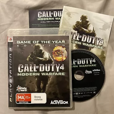 Call Of Duty 4 Modern Warfare Game Of The Year Edition PS3 Game PlayStation 3 • $6.45