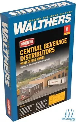 Walthers 933-3861 Central Beverage Dist W/Office Kit N Scale Train • $41.99