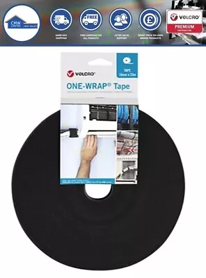 BLACK Velcro® One-Wrap Double Sided Hook & Loop. Various Widths & Lengths • £4.79