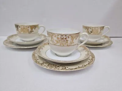 £25 • Buy Gold Tea Set - Noritake Afternoon Tea Trios - Gold Tea Cups- Wedding & Teaparty