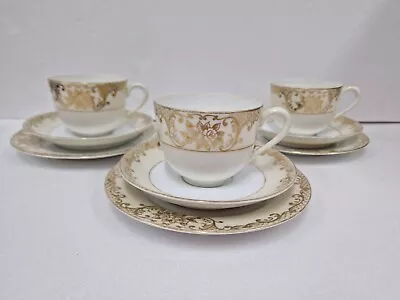 £25 • Buy Gold Tea Set - Noritake Afternoon Tea Trios - Gold Tea Cups- Wedding & Teaparty