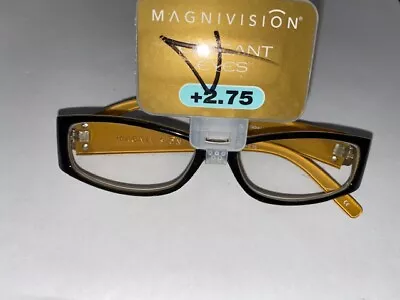 MAGNIVISION Elegant Eyes  ELIZABETH  Reading Glasses Black/Yellow • $13.99