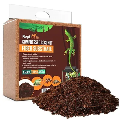 ReptiCasa Compressed Coconut Fiber Substrate 10 Lb. Block Odor & Waste Absorbent • $26