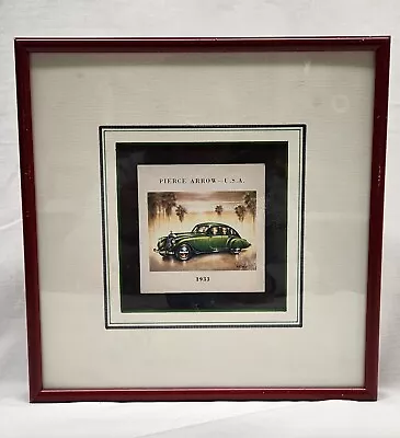 1933 Pierce Arrow Framed Matted Print  9.5  X 9.5  • $19.33