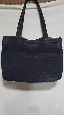 Vera Bradley Black Quilted Microfiber Large Tote Bag • $12