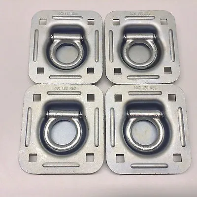 4pc Recessed Tie Down D-Rings Flatbed Cargo Trailer Flush Mount 5000 Lbs • $40.83