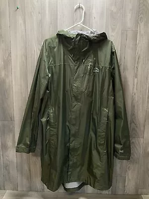 LL Bean Rain Jacket Mens XL GreenGore-Tex Full Zip Hooded Packable Stowaway Coat • $49.99