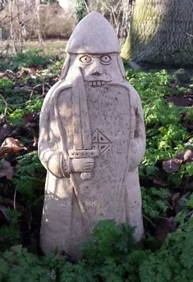 Large Cast Stone Lewis Chess Chessman Berserker Garden Ornament • £35