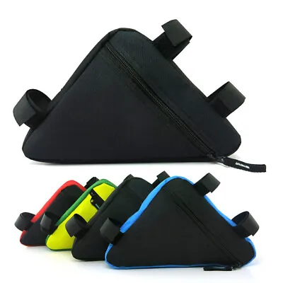 Bicycle Triangle Bag Waterproof Bike Frame Front Tube Pouch Bag Cycling Tool Bag • $5.98