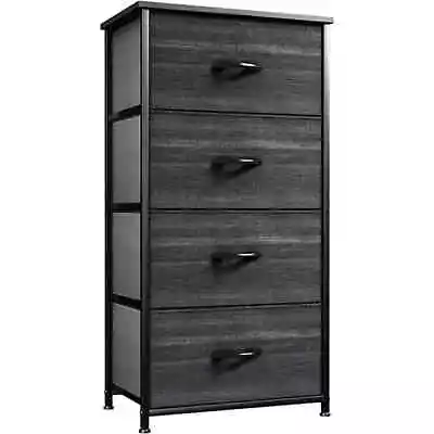 Dresser 4 Drawers Storage Furniture Fabric Tower Organizer For Bedroom Pull Bins • $30.59