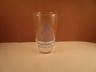 Vintage Dedication Kittanning Masonic Temple 1967 Drinking Glass C • $19.99