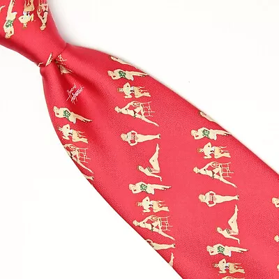 Nicole Miller Mens Silk Necktie Red Bernard Of Hollywood Pinup Girl Print Tie  • $29.99
