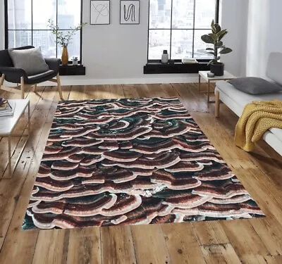 Mushroom Forest Tree Area Rug Fairycore Earth Tone Botanical Aesthetic Decor • $48