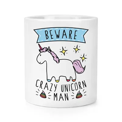 $51.06 • Buy Beware Crazy Unicorn Man Makeup Brush Pencil Pot - Funny