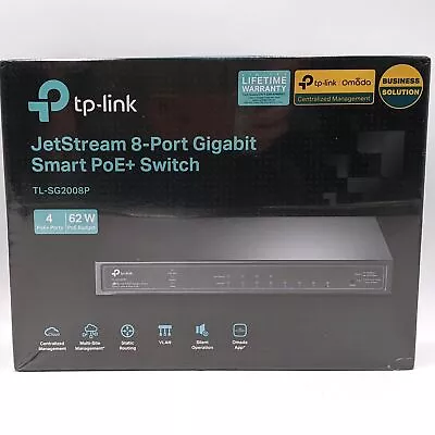 TP-Link JetStream 8-Port Gigabit Smart PoE+ Switch TL-SG2008P • $73.96