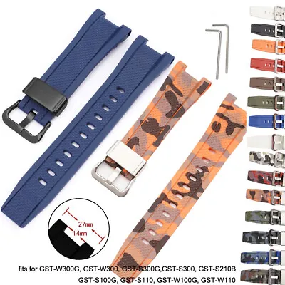 Camouflage Resin Watch Strap For GST-W300 S110 GST-W110 W100G Replacement Band • $26.69