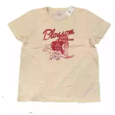 NWT J. Crew Ivory W/Red Apple Blossom Orchard Graphic Tee - SIZE XL • $30