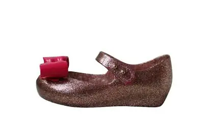 Mini Melissa Girls Ultragirl Bow Glitter Jelly Shoes Eu 225/25 Uk 8/9 • $15.79