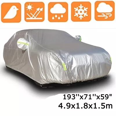 XL Universal Full Car Cover Waterproof Dust Outdoor UV Sun Protection For Sedan • $55.05