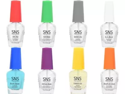 SNS Nail Gel Base Gel Top.Gelous Base Sealer Dry E.A. Bond Brush Saver .5oz • $9.99