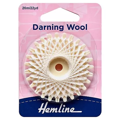 Hemline White Darning /Mending Wool X 20m: 4 Colours Available H1003.WH • £2.45