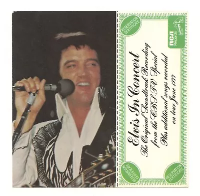 Elvis Presley Handbill  New Album Elvis In Concert Release Promotion 1977 • $12.99