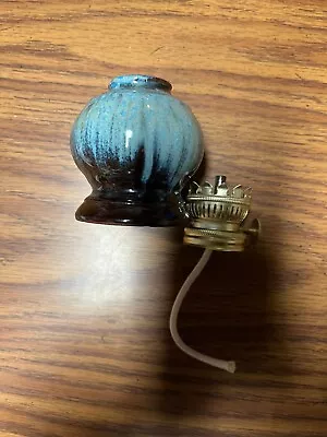 Vintage Arrow Mini Oil Lamp Blue Ceramic Porcelain Japan No Globe • $10.99