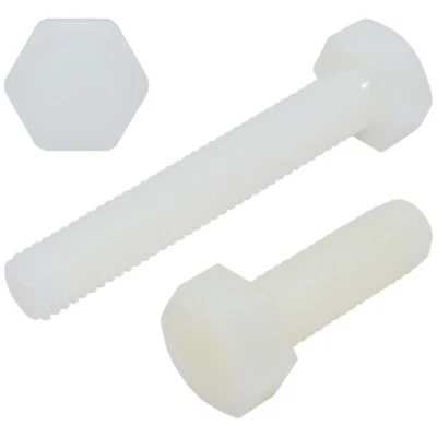 £3.14 • Buy M6 (6mm) NYLON PLASTIC HEX HEAD FULLY THREADED SET SCREWS / BOLTS - 12 LENGTHS *
