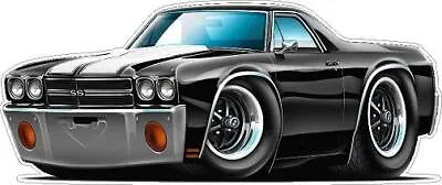 Wall Decal Compatible With 1970 Chevy El Camino 454 LS6 Cartoon Car Dads Toy • $25.99