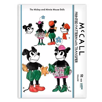 Mickey & Minnie Mouse Doll McCall S 91 Sewing Pattern Cloth Rag Disney Large 18  • $6.49