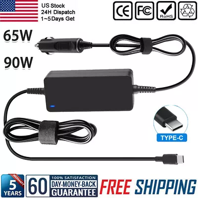 For Laptop PC Car Plug In USB C Type C PD AC Adapter Charger Power Supply Cable • $14.99