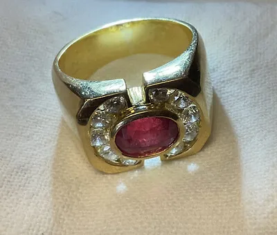 18K Gold Ruby & Diamonds Men’s Ring • $2500