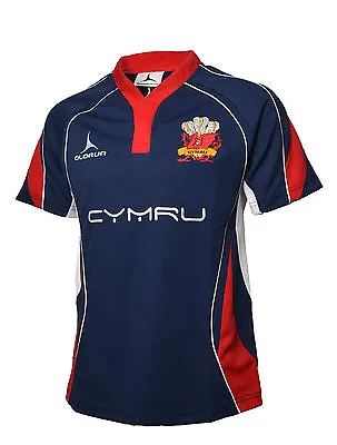 Welsh Rugby Supporters Shirt Blue Away Jersey S-XXXXL Olorun Wales Rugby Shirt • £10