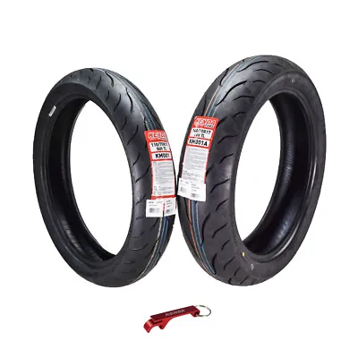 Kenda KM1 Sport Touring Front And Rear Motorcycle Tires 110/70ZR17 & 140/70ZR17 • $199.96