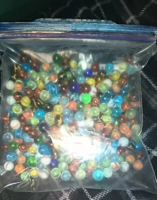 Huge Lot Of 350 Vintage Marbles Mixed Kinds + 3 Shooters. Over 4 Pounds • $50