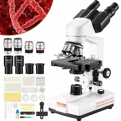 VEVOR Compound Microscope Binocular/Trinocular 40X-2500X/5000X Mechanical Stage • $197.99