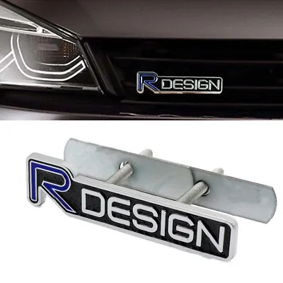 R DESIGN Front Grill Grille Kidney Badge BLUE BLACK Metal Emblems Decal Fits All • £5.97