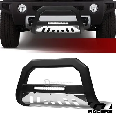 For 2006-2010 Hummer H3 Matte Blk/SS Skid AVT Aluminum LED Bull Bar Bumper Guard • $187