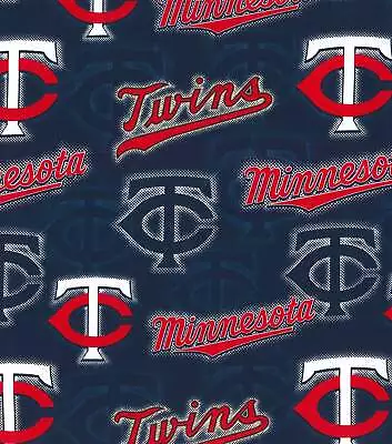 MLB MINNESOTA TWINS - DOT Baseball 100% Cotton Fabric 1/4 Yd 9  X 44  • $3