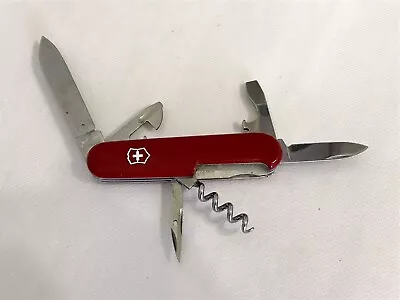 Vtg Victorinox Swiss Army Knife Officer Suisse 6 Tool Rostfrei W/ Norton Stone • $15