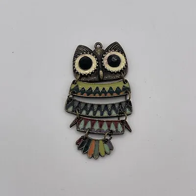 Vintage Owl Pendant Bronze Enamel  Bronze Jewelry • $12.87