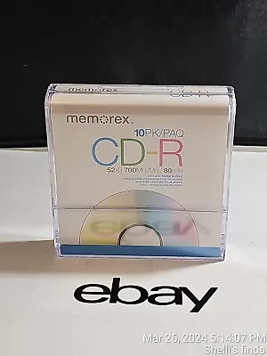 Memorex CD-R 52x 700MB 80 Min 10 Pack Blank Cds Music Photos New Sealed • $3.17