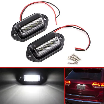 2Pcs Universal 12V Car Truck License Plate White LED Light Lamp 6000K Waterproof • $11.30