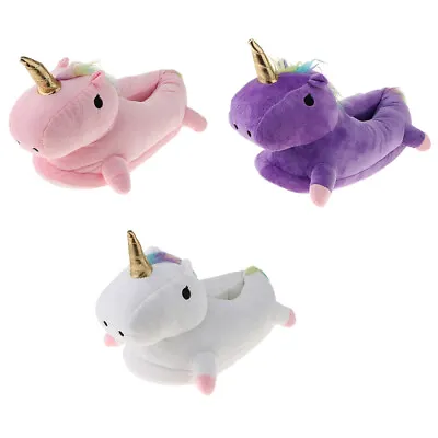 $20.60 • Buy Cute Cozy Plush Unicorn Horn Slipper Funny Animal House Slipper House Shoes
